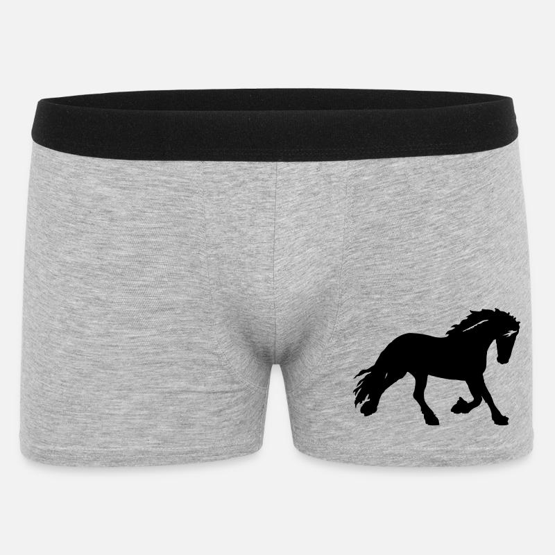 Pferd - Männer Boxer Shorts - Grau meliert
