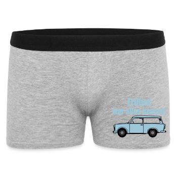  , DDR Kult , früher war alles besser (25) - Männer Boxer Shorts - Grau meliert - Vorne