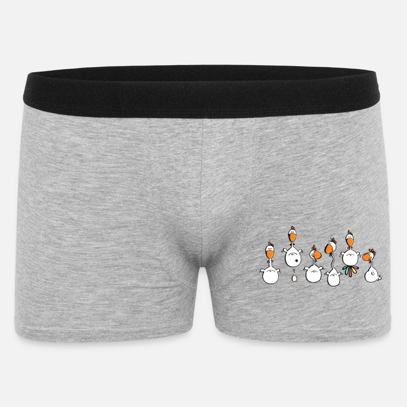 Crazy Chickens - poule - poluets - coq - Boxer Homme - gris chiné
