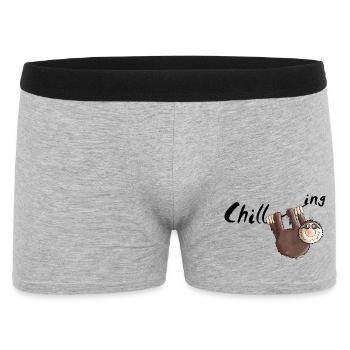 "Chill out" - la paresse - se prélasser - bande - Boxer Homme - gris chiné - Devant