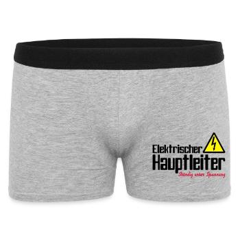 Hauptleiter -Ständig unter Spannung - Männer Boxer Shorts - Grau meliert - Vorne