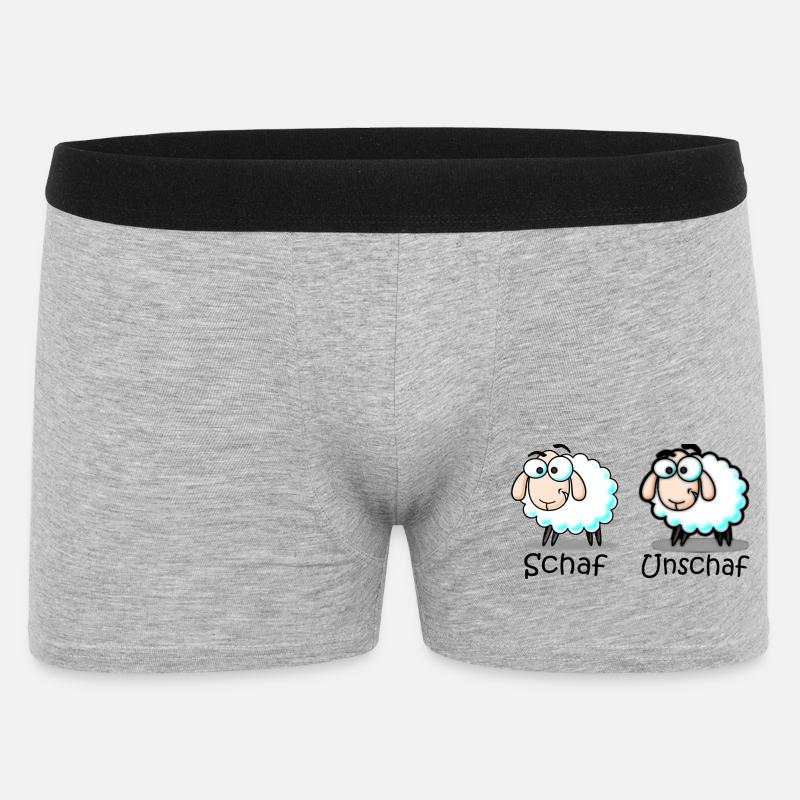 Schaf - Männer Boxer Shorts - Grau meliert
