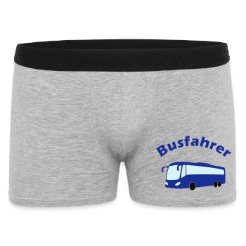 Busfahrer Design - Männer Boxer Shorts - Grau meliert - Vorne