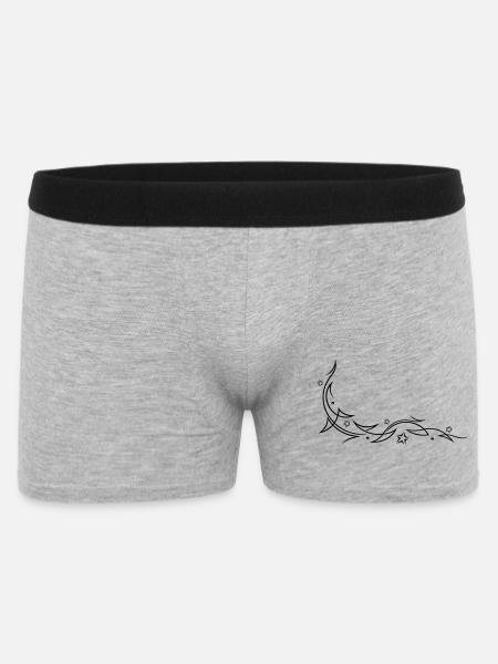 Tribal mit Sternen - Männer Boxer Shorts - Grau meliert