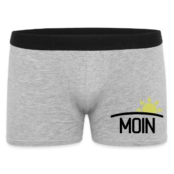 Moin Guten Morgen Sonne - Männer Boxer Shorts - Grau meliert - Vorne