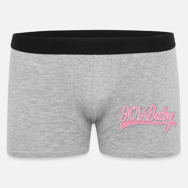 Script rétro rose bébé des années 90 - Boxer Homme - gris chiné