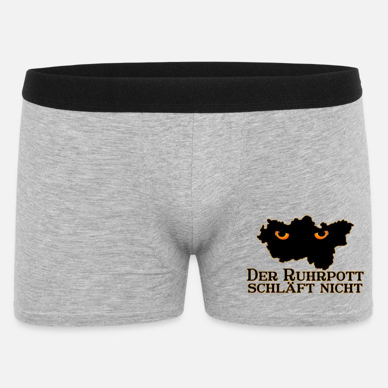 Der Ruhrpott schläft nicht - Männer Boxer Shorts - Grau meliert