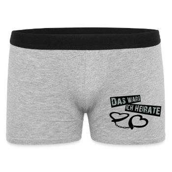 ich_heirate_schwarz - Männer Boxer Shorts - Grau meliert - Vorne