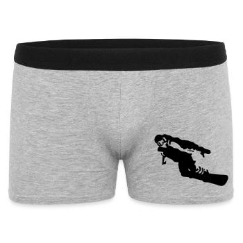 snowboarder - Boxer Homme - gris chiné - Devant