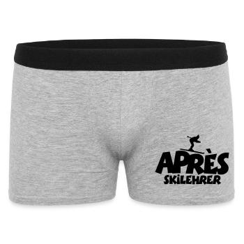 Après-Ski Lehrer Wintersport - Männer Boxer Shorts - Grau meliert - Vorne