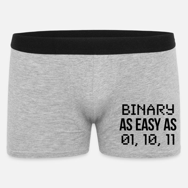 code binaire - Boxer Homme - gris chiné