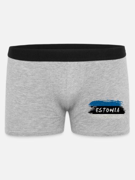 Estland Flagge / Geschenk Tallinn Tartu Estonia - Männer Boxer Shorts - Grau meliert