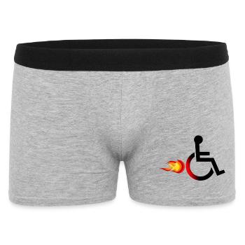 Wheelchair user with flames # - Men's Boxer Shorts - heather grey - Front