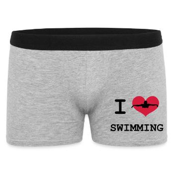 I Love Swimming - Männer Boxer Shorts - Grau meliert - Vorne