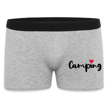 Camping Camper Heart Summer Holiday Motorhome Fan - Men's Boxer Shorts - heather grey - Front