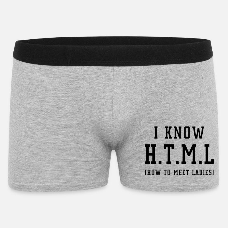 I know HTML - Männer Boxer Shorts - Grau meliert