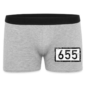 Rheinkilometer 655 Bonn am Rhein (Vintage) - Männer Boxer Shorts - Grau meliert - Vorne