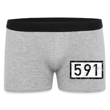 Rheinkilometer 591 - Koblenz am Rhein (Vintage) - Männer Boxer Shorts - Grau meliert - Vorne