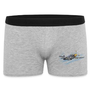 P-51 - Männer Boxer Shorts - Grau meliert - Vorne