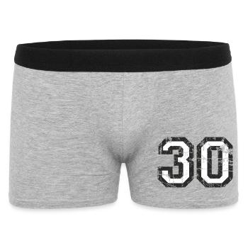 Number 30 Thirty 30th Birthday Design (EU) - Men's Boxer Shorts - heather grey - Front