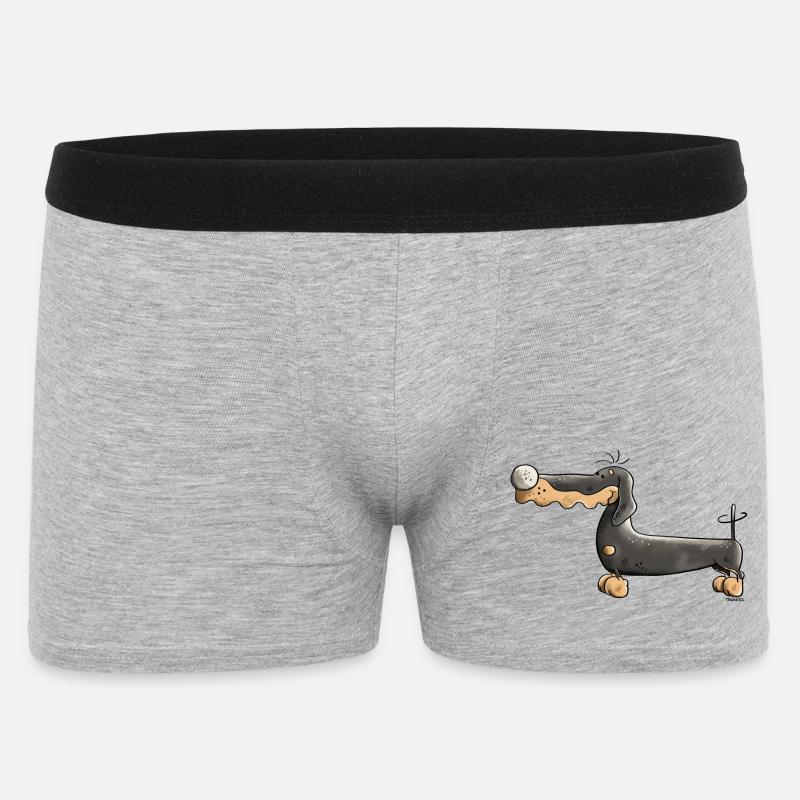 Darinka der Dackel - Männer Boxer Shorts - Grau meliert