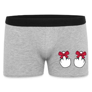 2 haende wichser mittelfinger zeigen beleidigen fi - Männer Boxer Shorts - Grau meliert - Vorne