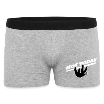 Faultier Not Today – Spruch für Morgenmuffel - Männer Boxer Shorts - Grau meliert - Vorne