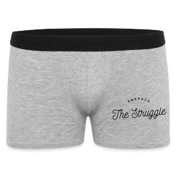 Embrace The Struggle - Motivational Text - Men's Boxer Shorts - heather grey - Front