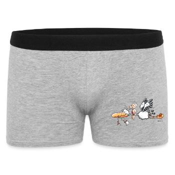 Storch bringt Baby - Männer Boxer Shorts - Grau meliert - Vorne
