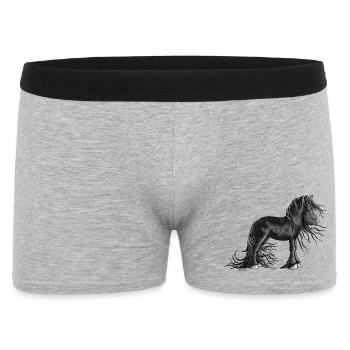 Süßes Friesenpferd - Männer Boxer Shorts - Grau meliert - Vorne