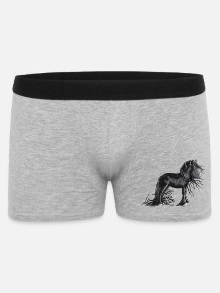 Sweet Friesian Horse - Men's Boxer Shorts - heather grey