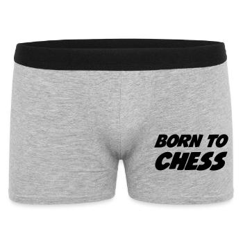 Chess / Schach / Spiel / Geek - Männer Boxer Shorts - Grau meliert - Vorne
