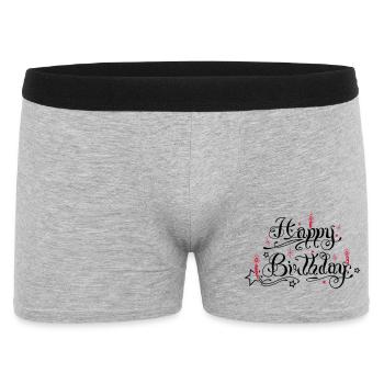 Joyeux anniversaire avec des bougies - Boxer Homme - gris chiné - Devant