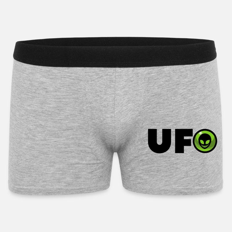 Alien Alien-Logo - Männer Boxer Shorts - Grau meliert