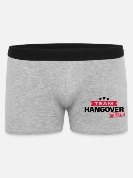 hangover team - Männer Boxer Shorts - Grau meliert