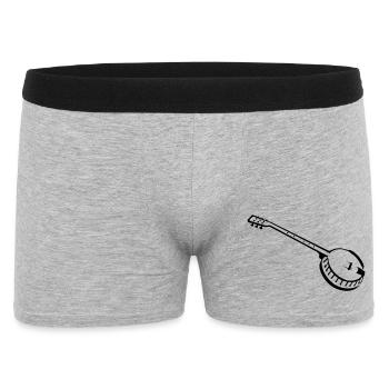 banjo musik musiker - Männer Boxer Shorts - Grau meliert - Vorne