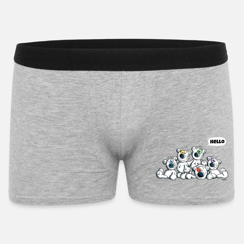 Hello Teddys - Polar Bear - Bears - Comic - Men's Boxer Shorts - heather grey