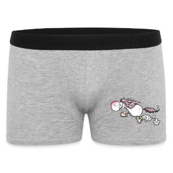 Pferd gibt Vollgas - Männer Boxer Shorts - Grau meliert - Vorne
