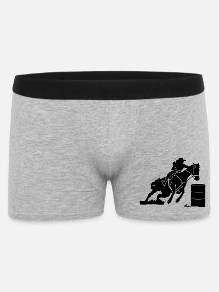 Equestrian Western Riding - Barrel Race - Men's Boxer Shorts - heather grey