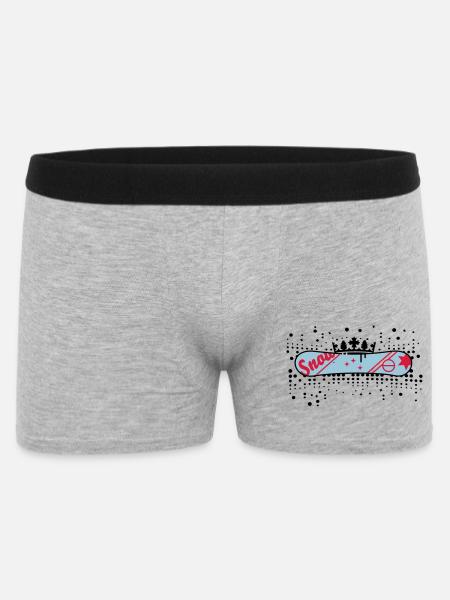 Snowboard with Crown Snowboard King - Men's Boxer Shorts - heather grey
