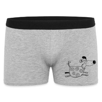Drolliger Hund - Dog - Hunde - Comic - Männer Boxer Shorts - Grau meliert - Vorne