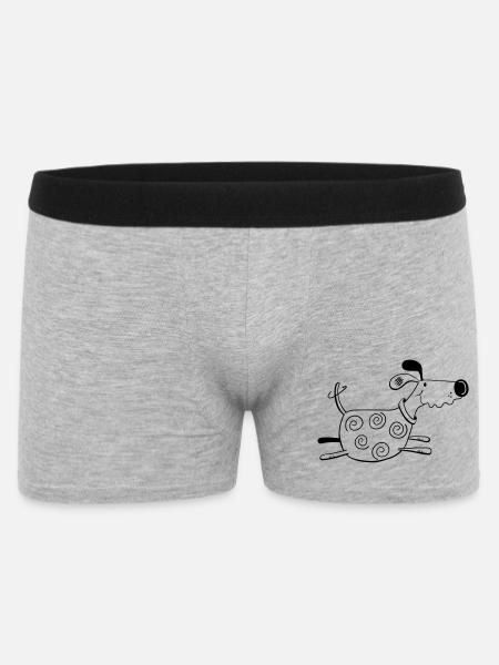 Drolliger Hund - Dog - Hunde - Comic - Männer Boxer Shorts - Grau meliert