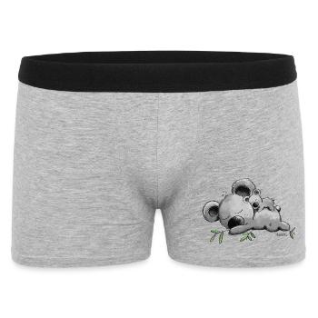 Koala mit Baby - Männer Boxer Shorts - Grau meliert - Vorne