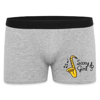 Saxy girl - Sexy Saxophone pun - Men's Boxer Shorts - heather grey - Front