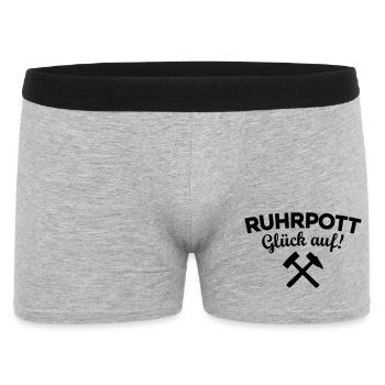 Ruhrpott Glück Auf Ruhrgebiet - Männer Boxer Shorts - Grau meliert - Vorne