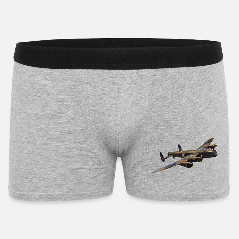 Avro Lancaster - Männer Boxer Shorts - Grau meliert