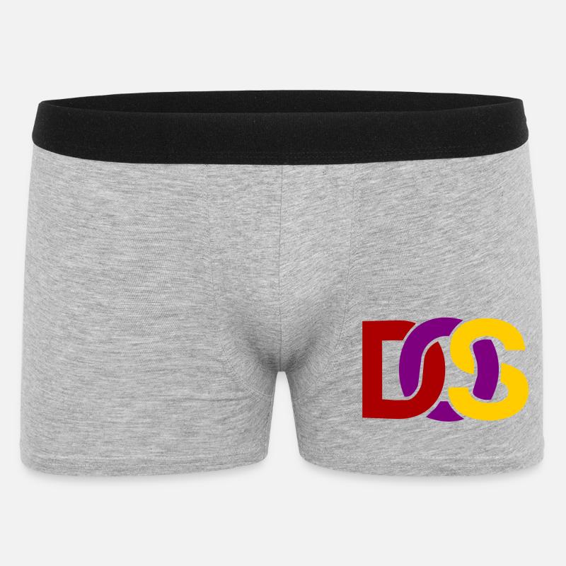 Retro MS DOS Logo - Männer Boxer Shorts - Grau meliert