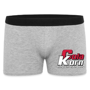 Korn , Party , Cola Korn bringt uns nach vorn(25) - Männer Boxer Shorts - Grau meliert - Vorne