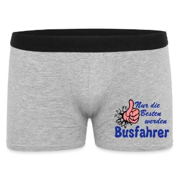 Busfahrer Bus Omnibus nur die besten (25) - Männer Boxer Shorts - Grau meliert - Vorne