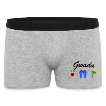 Tee shirt Guadeloupe gwada soleil rhum mer plage - Boxer Homme - gris chiné - Devant